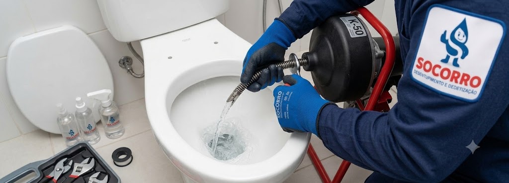 Profissional realizando Desentupidora de Vasos Sanitários em Camboriú