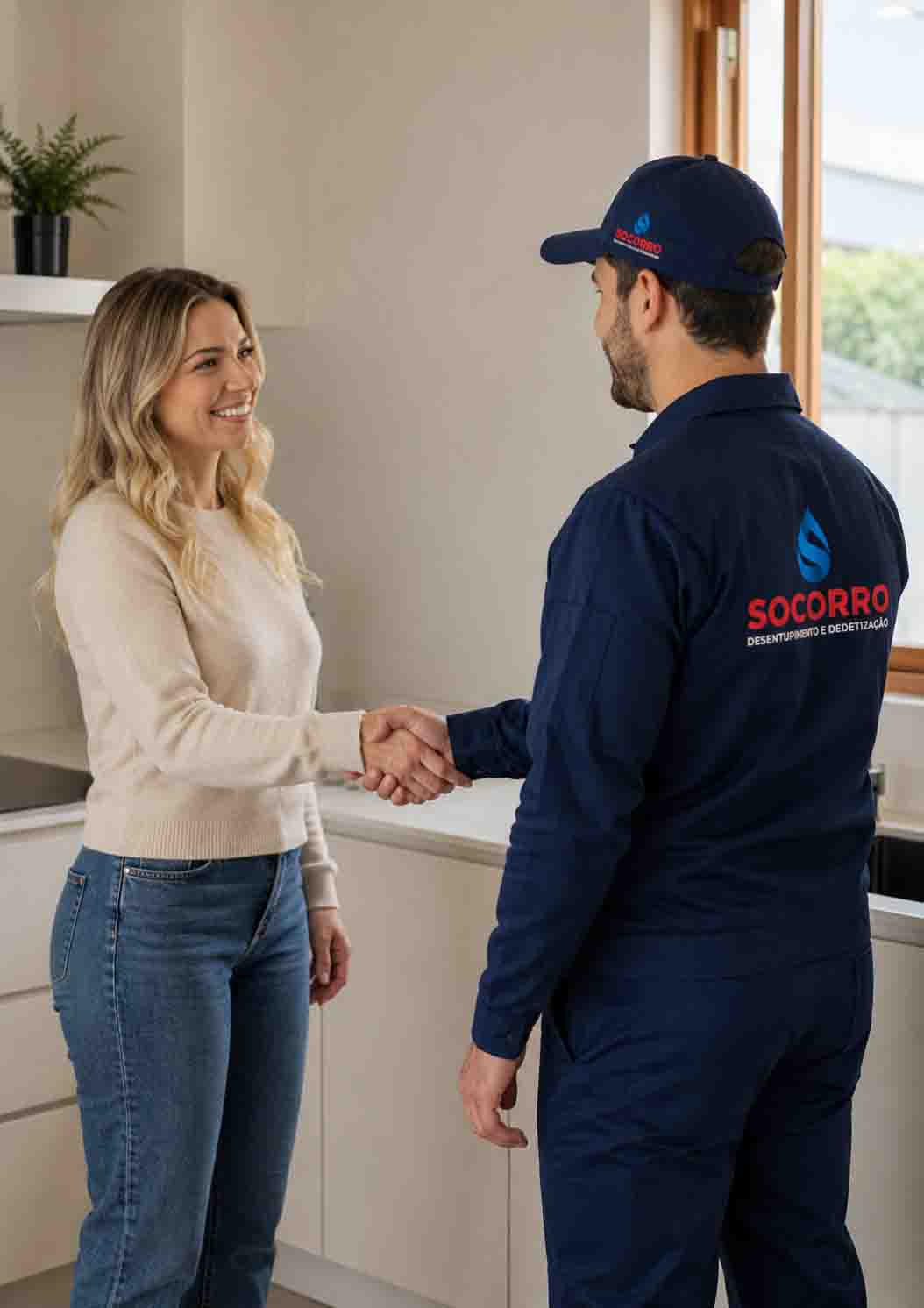 Equipe da Desentupidora em Camboriú atendendo cliente em Camboriú